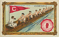 Cornell, version one, part of the College Series cabinet cards (T6), Murad Cigarettes, Chromolithograph with hand-coloring
