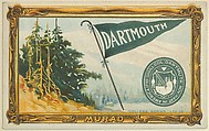 Dartmouth College, version one, part of the College Series cabinet cards (T6), Murad Cigarettes, Chromolithograph with hand-coloring