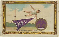 New York University, version two, part of the College Series cabinet cards (T6), Murad Cigarettes, Chromolithograph with hand-coloring