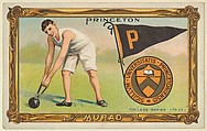 Princeton, version one, part of the College Series cabinet cards (T6), Murad Cigarettes, Chromolithograph with hand-coloring
