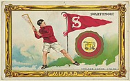 Swarthmore College, version two, part of the College Series cabinet cards (T6), Murad Cigarettes, Chromolithograph with hand-coloring