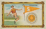 Syracuse University, version two, part of the College Series cabinet cards (T6), Murad Cigarettes, Chromolithograph with hand-coloring