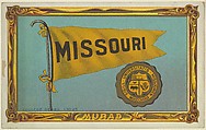 University of Missouri, version two, part of the College Series cabinet cards (T6), Murad Cigarettes, Chromolithograph with hand-coloring