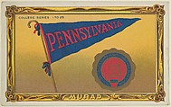 University of Pennsylvania, version two, part of the College Series cabinet cards (T6), Murad Cigarettes, Chromolithograph with hand-coloring