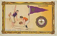 Williams College, version two, part of the College Series cabinet cards (T6), Murad Cigarettes, Chromolithograph with hand-coloring