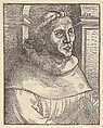 Copy of Luther as an Augustinian Friar, Half Length, Anonymous, German, 16th century, Woodcut; third state of eight (Hollstein)