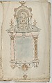 Portfolio with drawings and prints of tombs and epitaphs, Anonymous, Flemish, Pen and brown ink, black chalk, brush and brown and gray wash