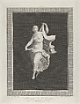 A partly nude bacchante stepping forward and holding ends of her drapery in each hand, Vicenzo Feoli Italian, Engraving