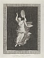 A partly naked bacchante playing a tambourine, Vicenzo Feoli Italian, Engraving