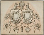 Portfolio with drawings and prints of tombs and epitaphs, Anonymous, Flemish, Pen and brown ink, black chalk, brush and brown and gray wash