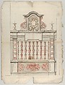 Portfolio with drawings and prints of tombs and epitaphs, Anonymous, Flemish, Pen and brown ink, black chalk, brush and brown and gray wash