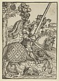 St George on Horseback with the Dead Dragon, Lucas Cranach the Elder German, Woodcut; second state of two