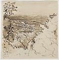 Underriver–The Golden Valley, John Linnell British, Pen and brown ink, brush and brown wash, over graphite