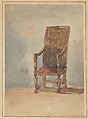 Study of an antique armchair, David Cox British, Watercolor