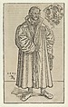 Philip Melanchthon, Full-Length Towards the Right, Lucas Cranach the Younger German, Woodcut; first state of six (Hollstein)