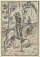 Knight on Horseback Riding Towards the Right, Lucas Cranach the Elder (German, Kronach 1472–1553 Weimar), Woodcut