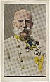 Card No. 4, Emperor Franz Joseph of Austria, from the World War I Scenes series (T121) issued by Sweet Caporal Cigarettes, American Tobacco Company, Photolithograph