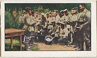 Card No. 188, Germans Around Soup Kettles in Camp Near Charleroi, from the World War I Scenes series (T121) issued by Sweet Caporal Cigarettes, American Tobacco Company, Photolithograph