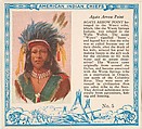 Card No. 5, Agate Arrow Point, from the Indian Chiefs series (T129) issued by Red Man Chewing Tobacco, Red Man Chewing Tobacco American, Commercial color lithograph