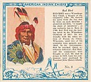 Card No. 8, Red Bird, from the Indian Chiefs series (T129) issued by Red Man Chewing Tobacco, Red Man Chewing Tobacco American, Commercial color lithograph