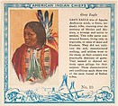 Card No. 10, Grey Eagle, from the Indian Chiefs series (T129) issued by Red Man Chewing Tobacco, Red Man Chewing Tobacco American, Commercial color lithograph