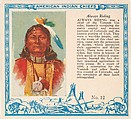 Card No. 12, Always Riding, from the Indian Chiefs series (T129) issued by Red Man Chewing Tobacco, Red Man Chewing Tobacco American, Commercial color lithograph