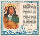 Card No. 14, Spotted Tail, from the Indian Chiefs series (T129) issued by Red Man Chewing Tobacco, Red Man Chewing Tobacco American, Commercial color lithograph