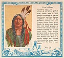 Card No. 26, Crow's Breast, from the Indian Chiefs series (T129) issued by Red Man Chewing Tobacco, Red Man Chewing Tobacco American, Commercial color lithograph