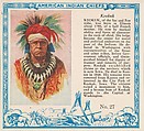 Card No. 27, Keokuk, from the Indian Chiefs series (T129) issued by Red Man Chewing Tobacco, Red Man Chewing Tobacco American, Commercial color lithograph