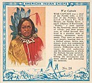 Card No. 28, War Captain, from the Indian Chiefs series (T129) issued by Red Man Chewing Tobacco, Red Man Chewing Tobacco American, Commercial color lithograph
