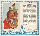 Card No. 29, Hairy Bear, from the Indian Chiefs series (T129) issued by Red Man Chewing Tobacco, Red Man Chewing Tobacco American, Commercial color lithograph
