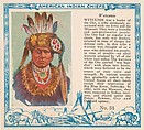 Card No. 31, Wetcunie, from the Indian Chiefs series (T129) issued by Red Man Chewing Tobacco, Red Man Chewing Tobacco American, Commercial color lithograph