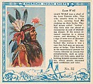 Card No. 32, Lean Wolf, from the Indian Chiefs series (T129) issued by Red Man Chewing Tobacco, Red Man Chewing Tobacco American, Commercial color lithograph