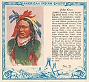 Card No. 21, John Grass, from the Indian Chiefs series (T129) issued by Red Man Chewing Tobacco, Red Man Chewing Tobacco American, Commercial color lithograph