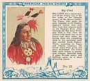 Card No. 23, Big Chief, from the Indian Chiefs series (T129) issued by Red Man Chewing Tobacco, Red Man Chewing Tobacco American, Commercial color lithograph