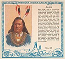 Card No. 33, Big Elk, from the Indian Chiefs series (T129) issued by Red Man Chewing Tobacco, Red Man Chewing Tobacco American, Commercial color lithograph