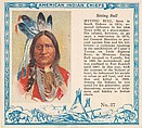 Card No. 37, Sitting Bull, from the Indian Chiefs series (T129) issued by Red Man Chewing Tobacco, Red Man Chewing Tobacco American, Commercial color lithograph