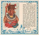 Card No. 38, Great Bear, from the Indian Chiefs series (T129) issued by Red Man Chewing Tobacco, Red Man Chewing Tobacco American, Commercial color lithograph