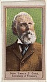 Honorable Lyman J. Gage, Secretary of Treasury, from the Heroes of the Spanish War series (T175), Kinney Brothers Tobacco Company ? American, Commercial color lithograph