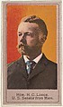 Honorable H. C. Lodge, United States Senator from Massachusetts, from the Heroes of the Spanish War series (T175), Kinney Brothers Tobacco Company ? American, Commercial color lithograph