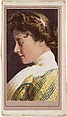 Actress wearing yellow plaid bodice, from the Actresses series (T176) issued by Sweet Caporal Cigarettes, Kinney Brothers Tobacco Company  American, Commercial color lithograph
