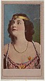 Actress wearing golden headband, from the Actresses series (T176) issued by Sweet Caporal Cigarettes, Kinney Brothers Tobacco Company  American, Commercial color lithograph
