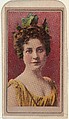 Actress wearing crown of leaves, from the Actresses series (T176) issued by Sweet Caporal Cigarettes, Kinney Brothers Tobacco Company  American, Commercial color lithograph