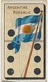 Argentine Republic, from the National Flag on Domino series (T177) issued by Kinney Brothers to promote Sweet Caporal Cigarettes, Kinney Brothers Tobacco Company  American, Commercial color print