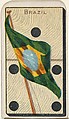 Brazil, from the National Flag on Domino series (T177) issued by Kinney Brothers to promote Sweet Caporal Cigarettes, Kinney Brothers Tobacco Company  American, Commercial color print