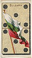 Bulgaria, from the National Flag on Domino series (T177) issued by Kinney Brothers to promote Sweet Caporal Cigarettes, Kinney Brothers Tobacco Company  American, Commercial color print