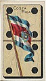 Costa Rica, from the National Flag on Domino series (T177) issued by Kinney Brothers to promote Sweet Caporal Cigarettes, Kinney Brothers Tobacco Company  American, Commercial color print