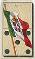 Italy, from the National Flag on Domino series (T177) issued by Kinney Brothers to promote Sweet Caporal Cigarettes, Kinney Brothers Tobacco Company  American, Commercial color print