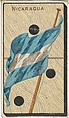 Nicaragua, from the National Flag on Domino series (T177) issued by Kinney Brothers to promote Sweet Caporal Cigarettes, Kinney Brothers Tobacco Company  American, Commercial color print