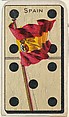 Spain, from the National Flag on Domino series (T177) issued by Kinney Brothers to promote Sweet Caporal Cigarettes, Kinney Brothers Tobacco Company American, Commercial color print